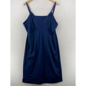 MARLINDA Nightgown 50 Slipdress Cami Sweetheart Spaghetti Strap Blue USA Vtg